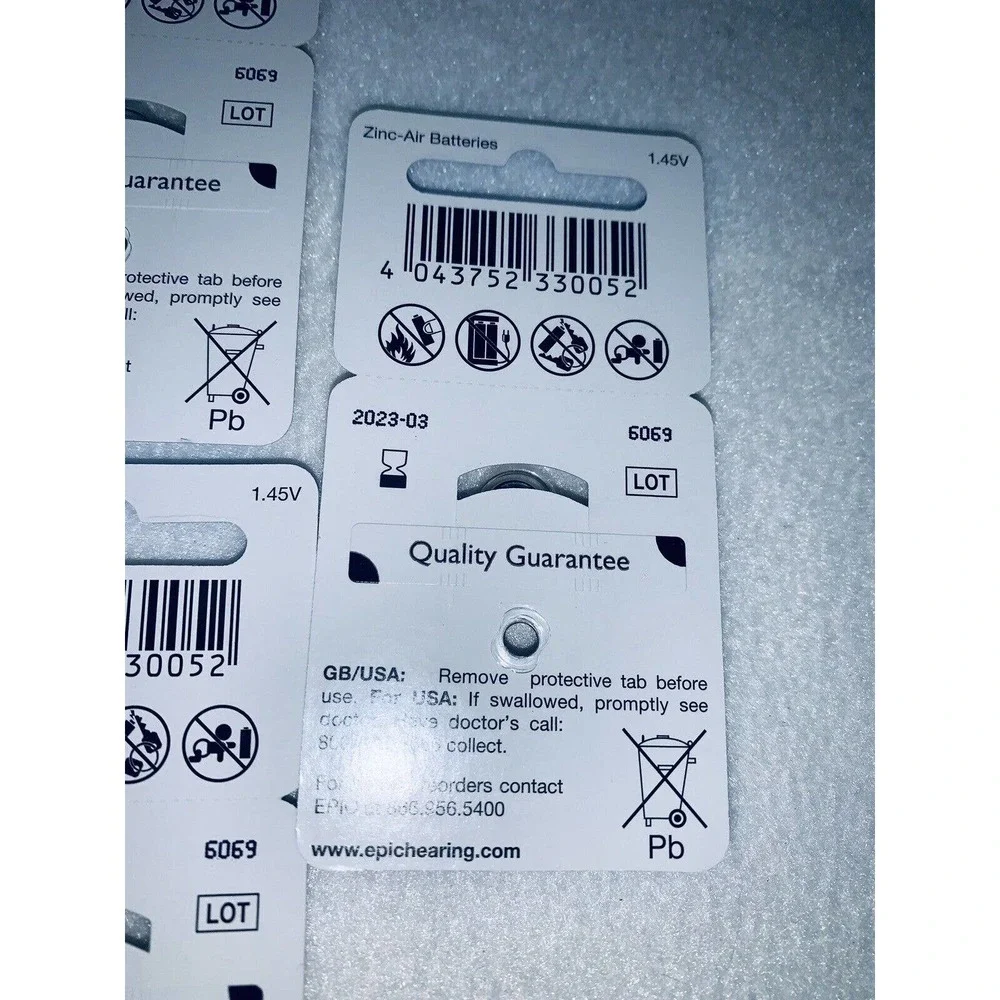 EPIC Hearing Healthcare Batteries 9×6packs Lot #6069 54 Total Zinc Air 13 NOS